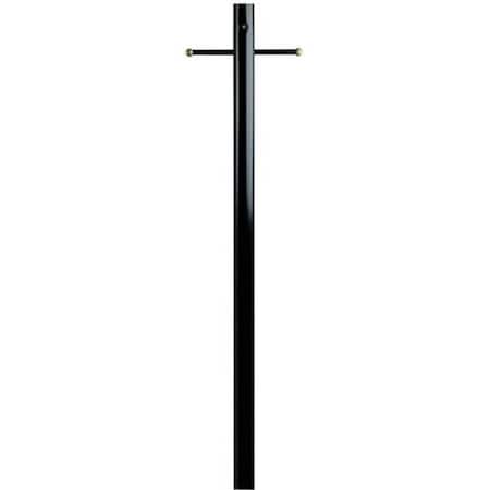 Brightbomb Lantern Post with Ground Convenience Outlet & Dusk to Dawn Sensor; Black BR145030